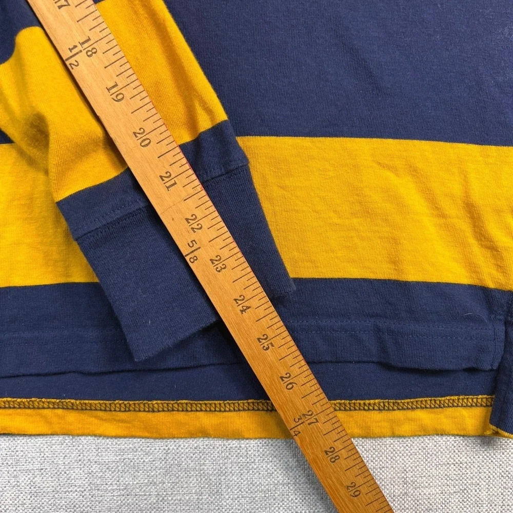 J.Crew Rugby‎ Shirt Striped Long Sleeve Men Small Navy Yellow Preppy College